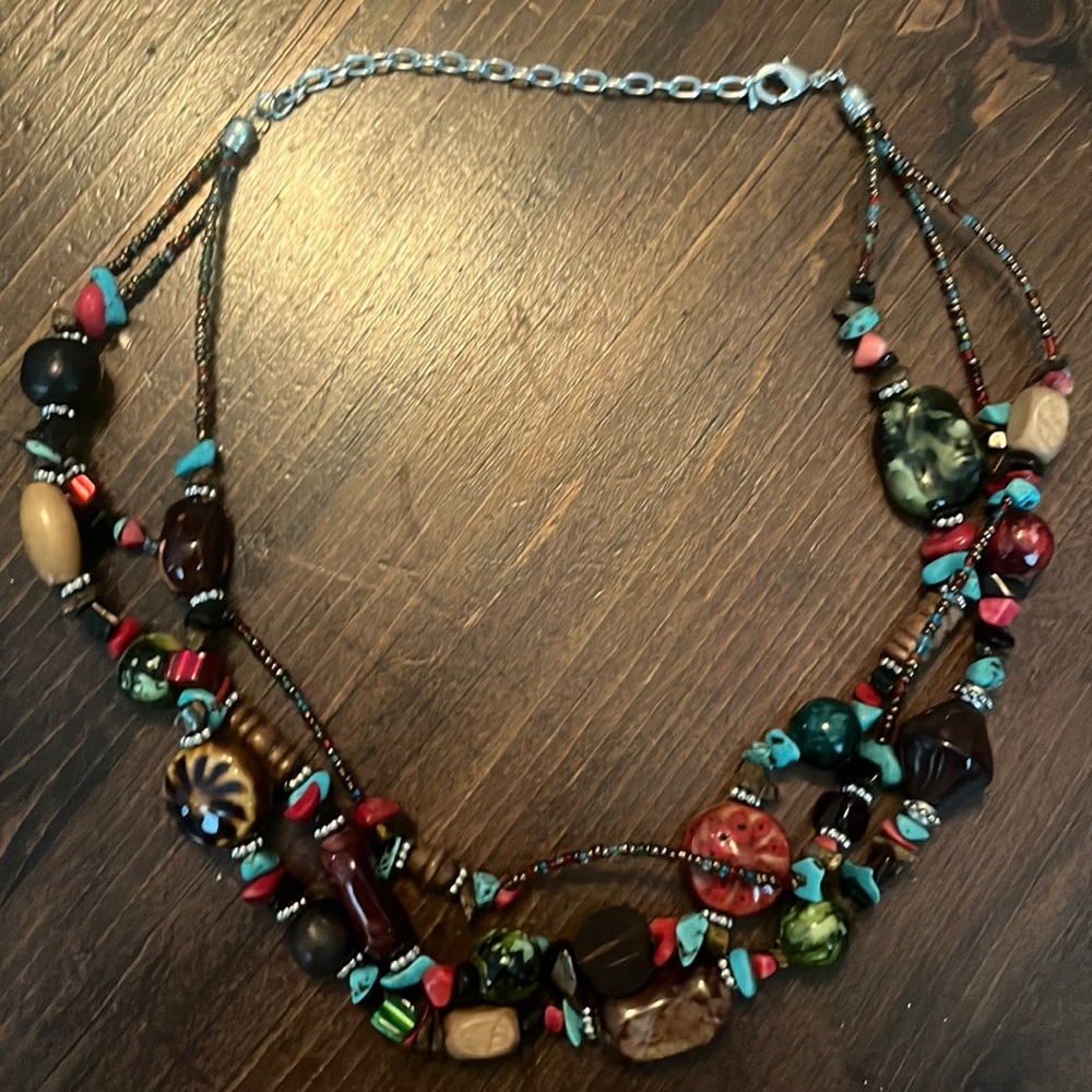 Gorgeous 3 strand beaded necklace